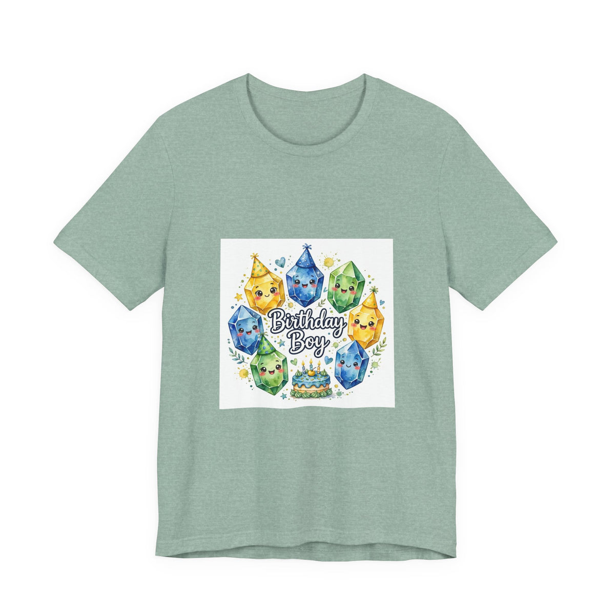 Birthday Boy Crystal Party T-Shirt | Soft Blues