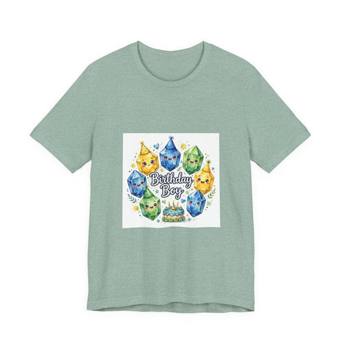 Birthday Boy Crystal Party T-Shirt | Soft Blues