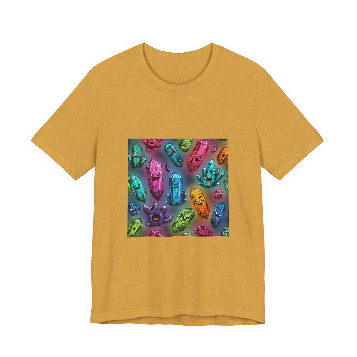 Colorful Crystal Characters T-Shirt | Golds, Mints & Teal