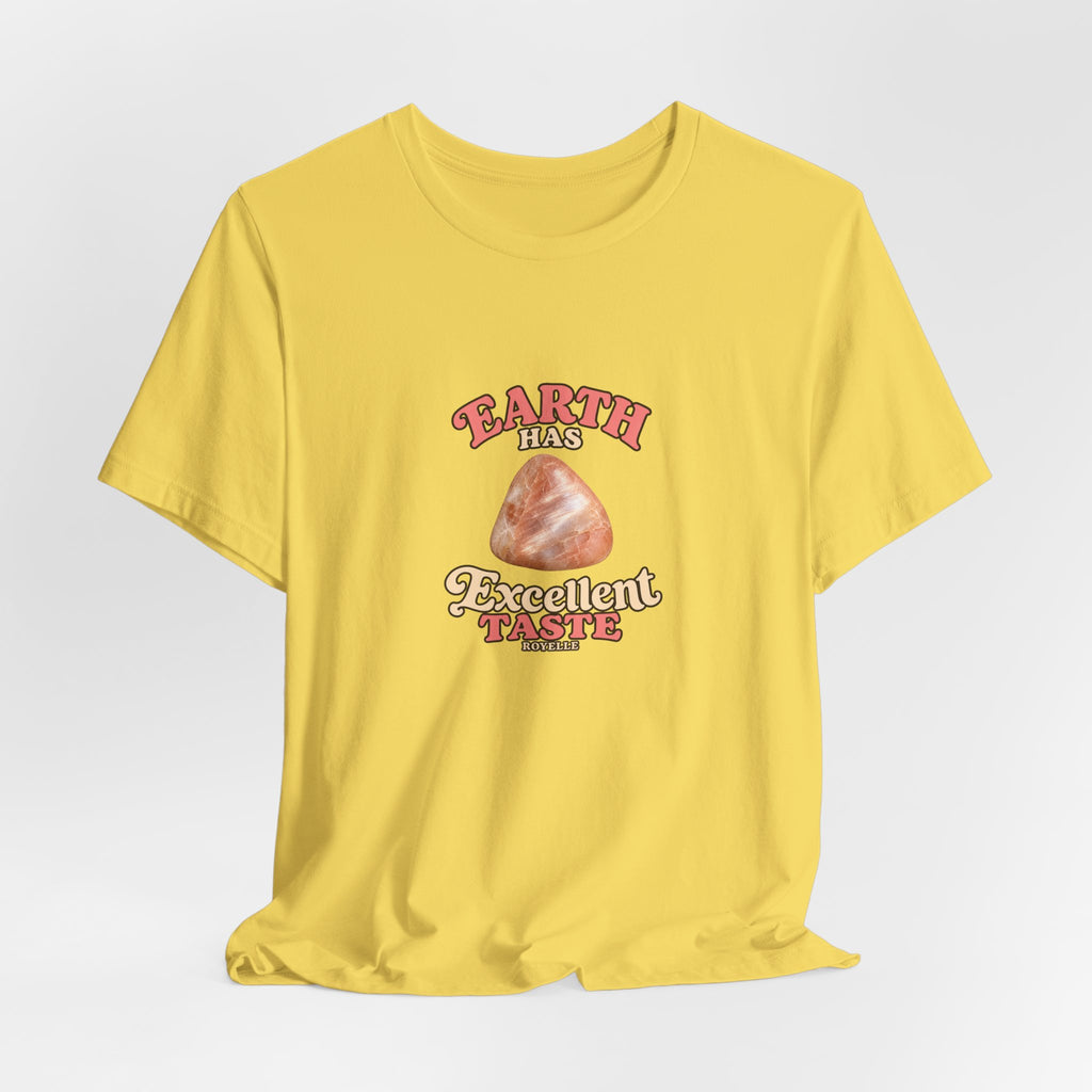 Earth Has Excellent Taste — Peach Moonstone Tee | Golds, Mints & Teal