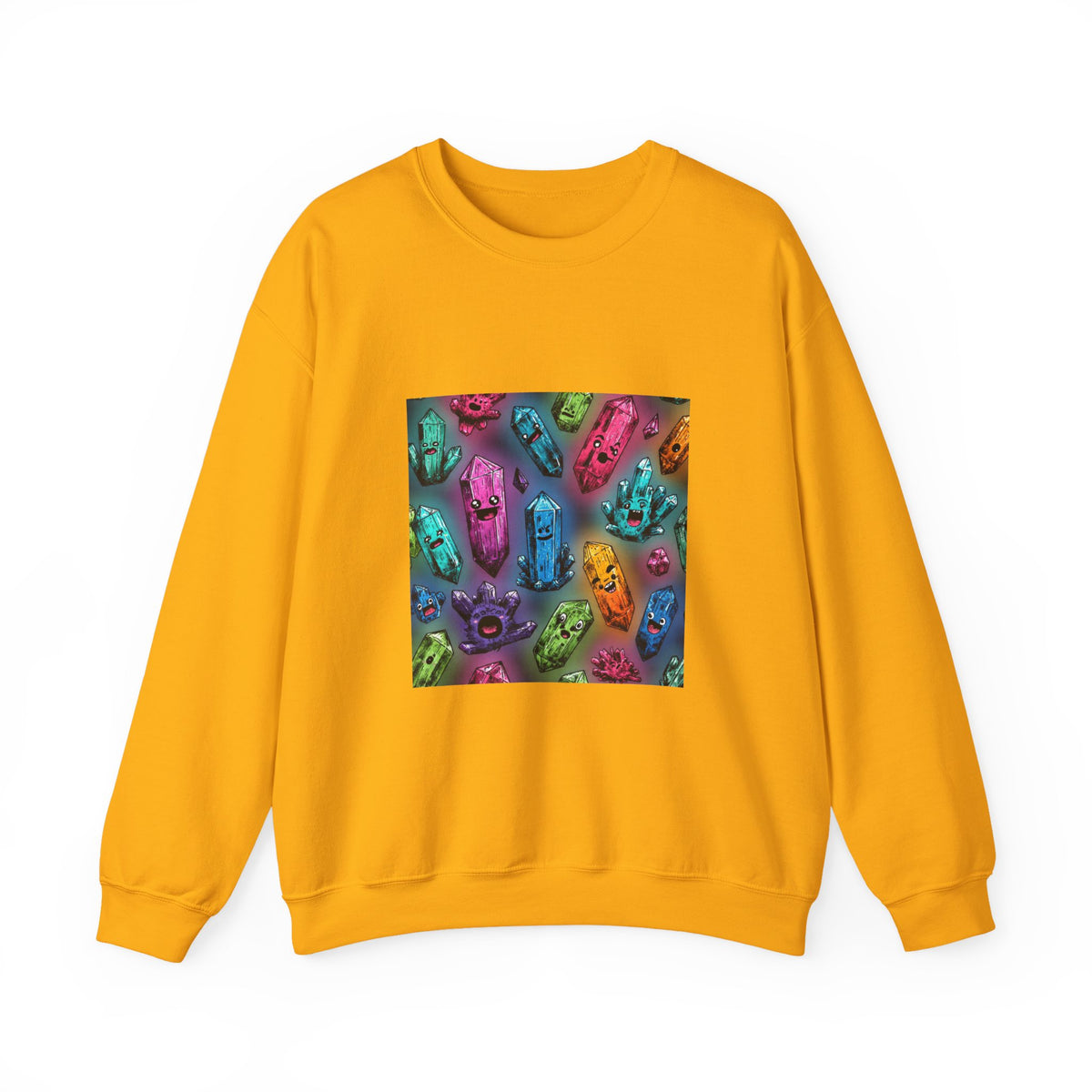 Colorful Crystal Characters Crewneck | Earth Tones & Brights