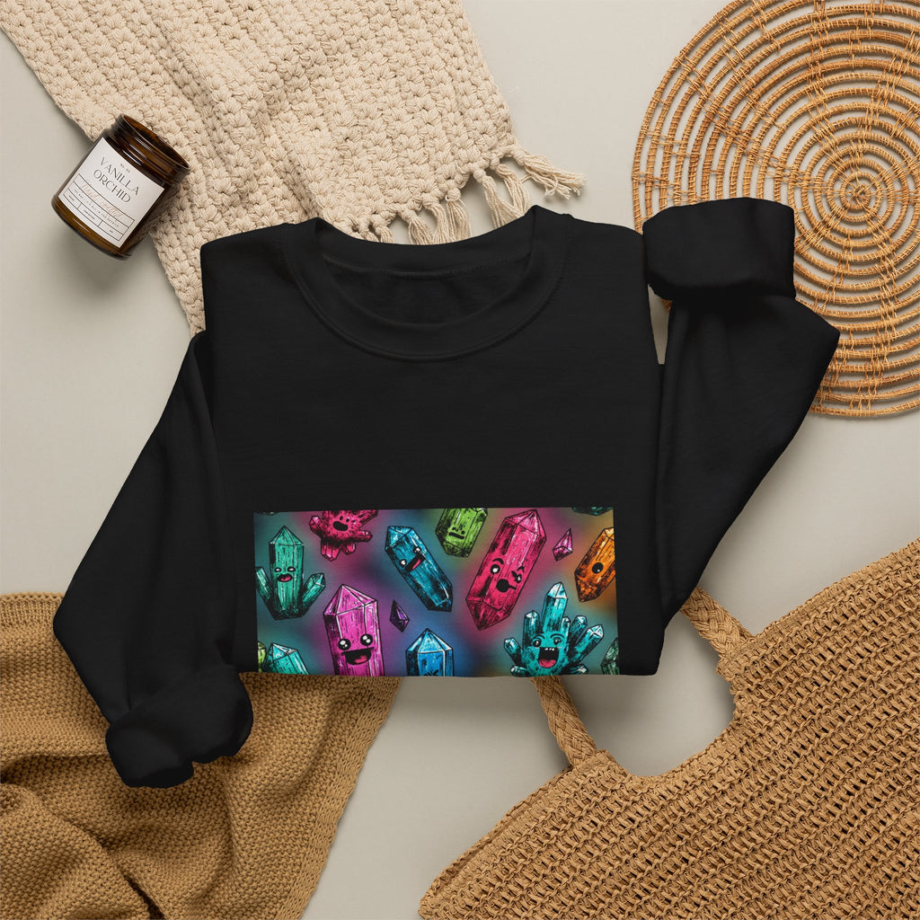 Colorful Crystal Characters Crewneck | Neutrals & Reds