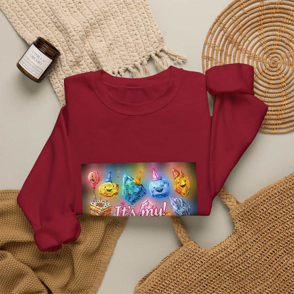 It's My Birthday Crystal Party Crewneck | Earth Tones & Brights