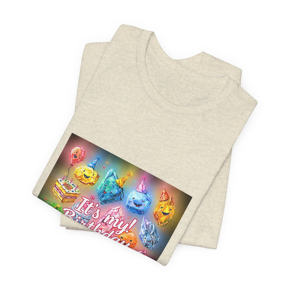 It's My Birthday Crystal Party T-Shirt | Sandy Neutrals & Oranges