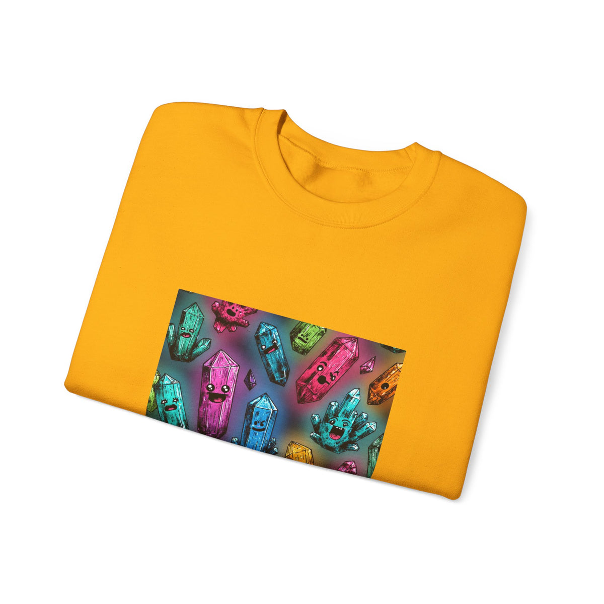 Colorful Crystal Characters Crewneck | Earth Tones & Brights