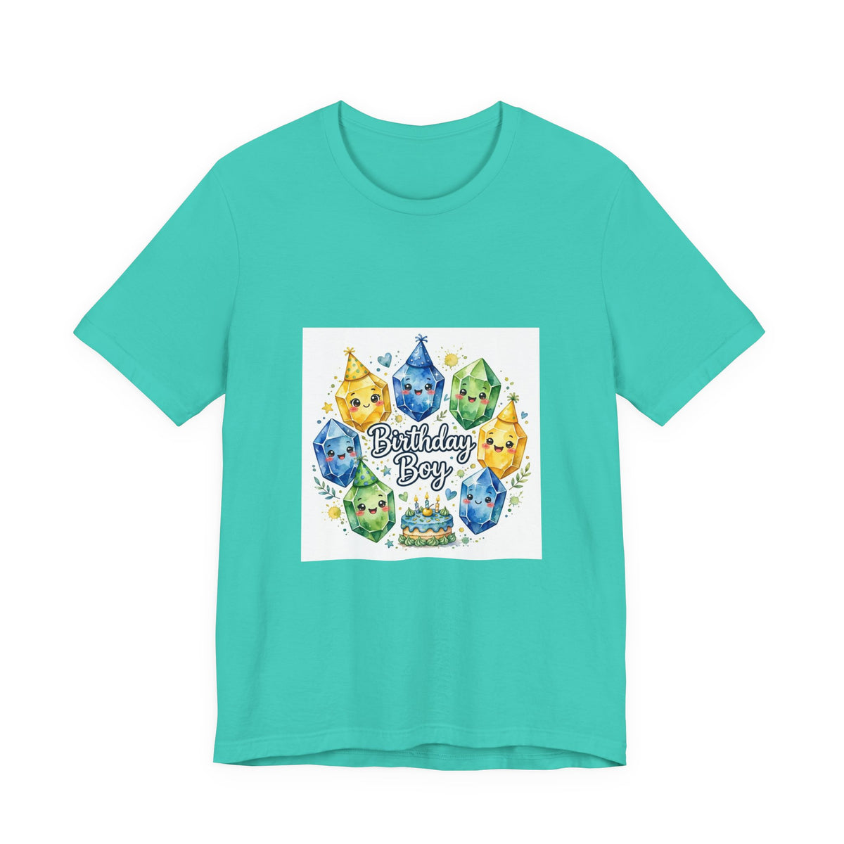 Birthday Boy Crystal Party T-Shirt | Golds, Mints & Teal