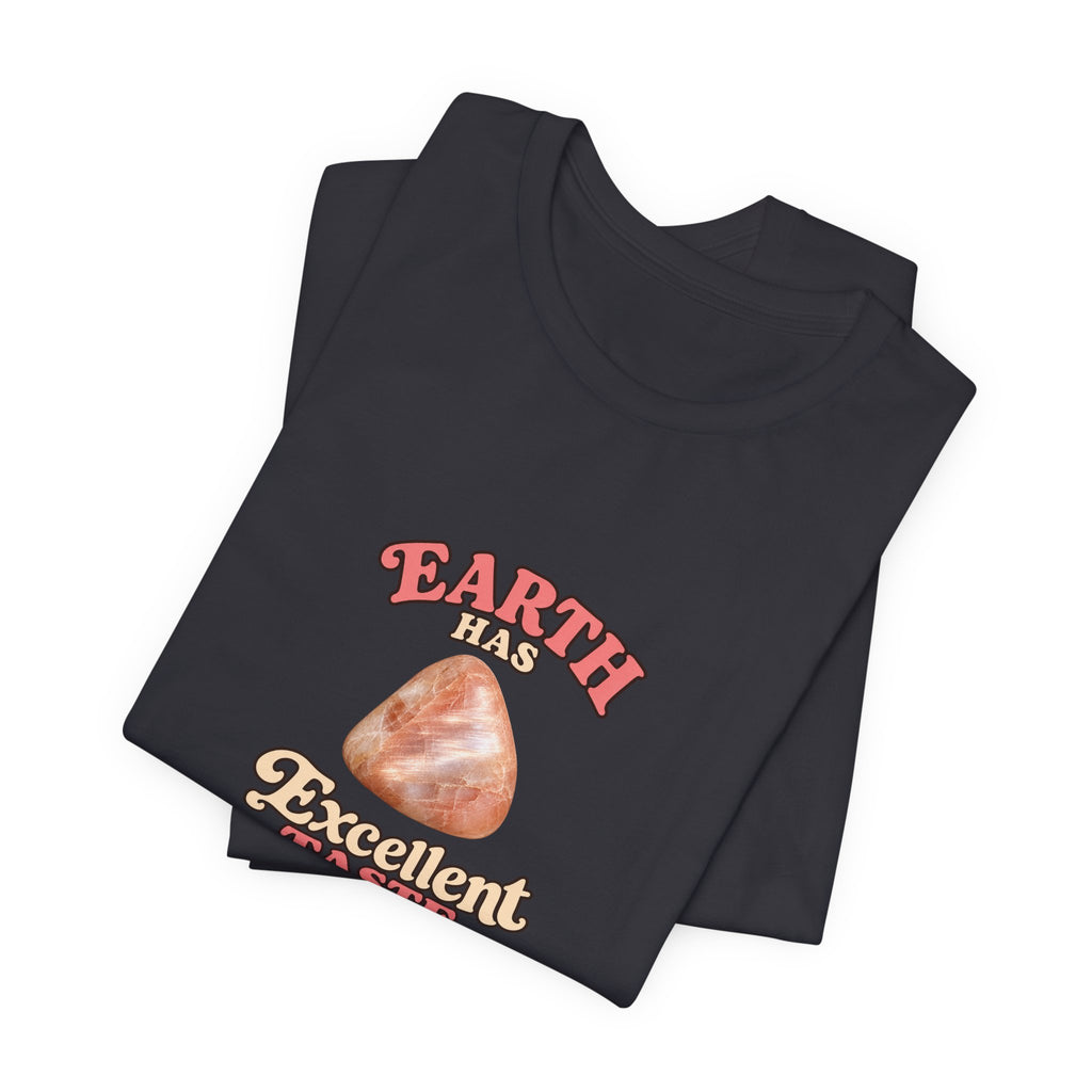 Earth Has Excellent Taste — Peach Moonstone Tee | Dark Neutrals & Reds