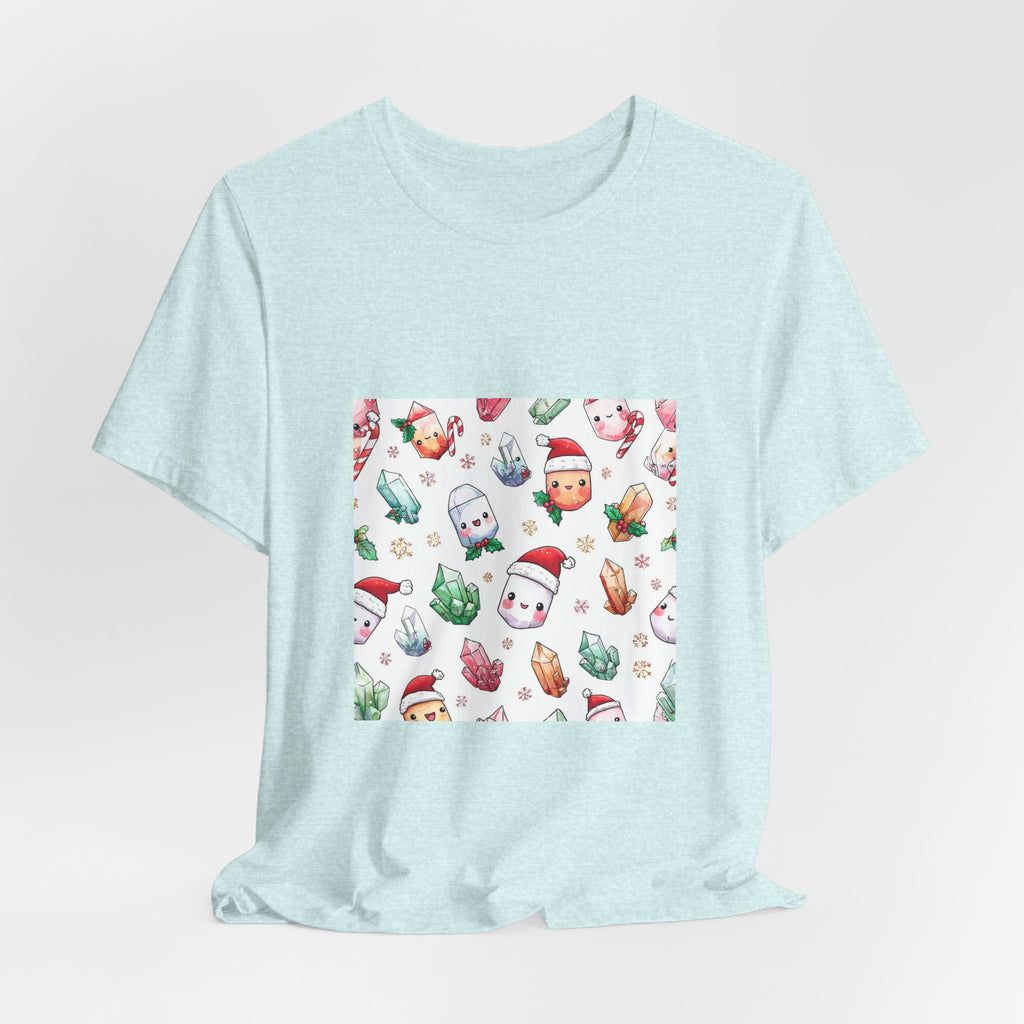Pastel Christmas Crystal Friends T-Shirt | Soft Blues