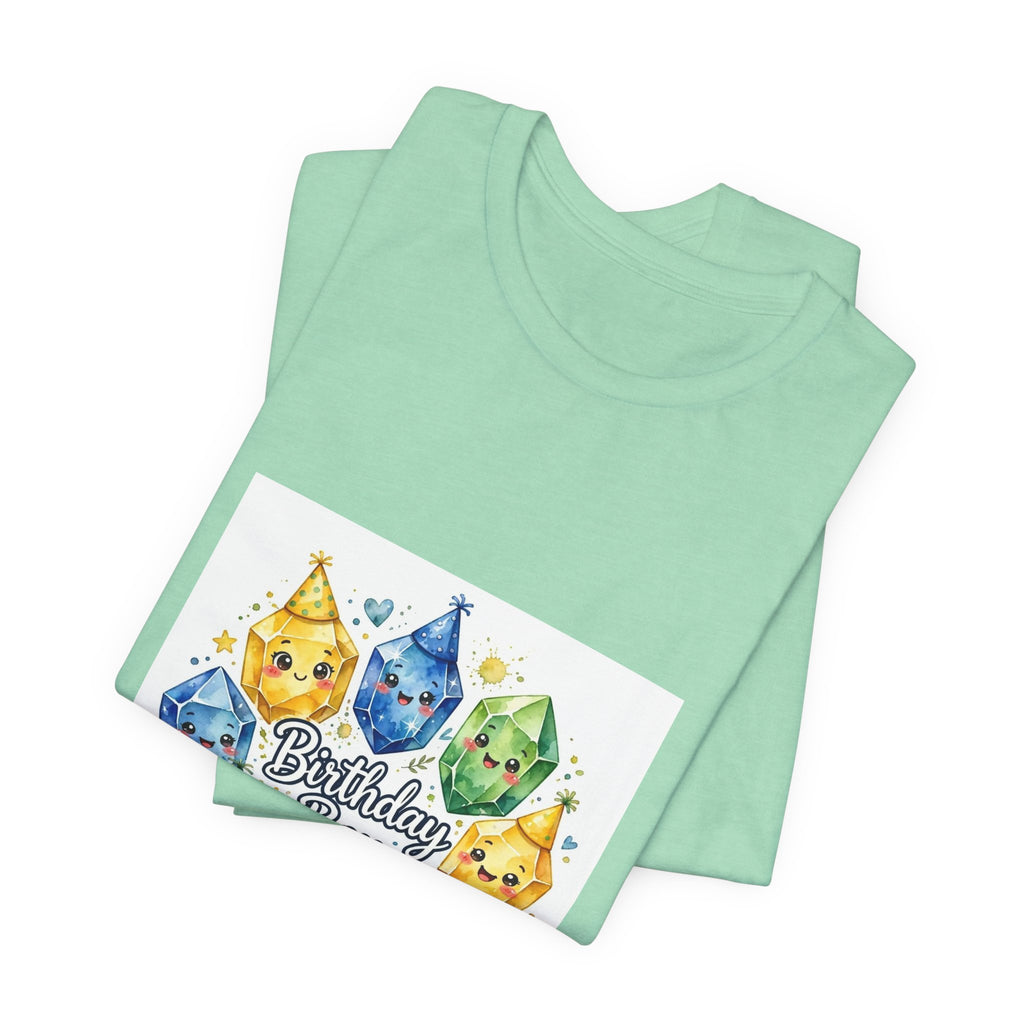 Birthday Boy Crystal Party T-Shirt | Golds, Mints & Teal