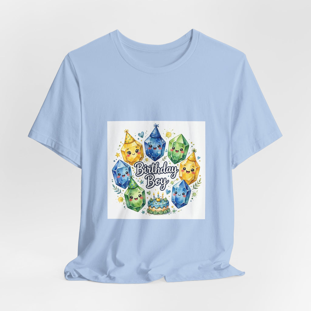 Birthday Boy Crystal Party T-Shirt | Soft Blues