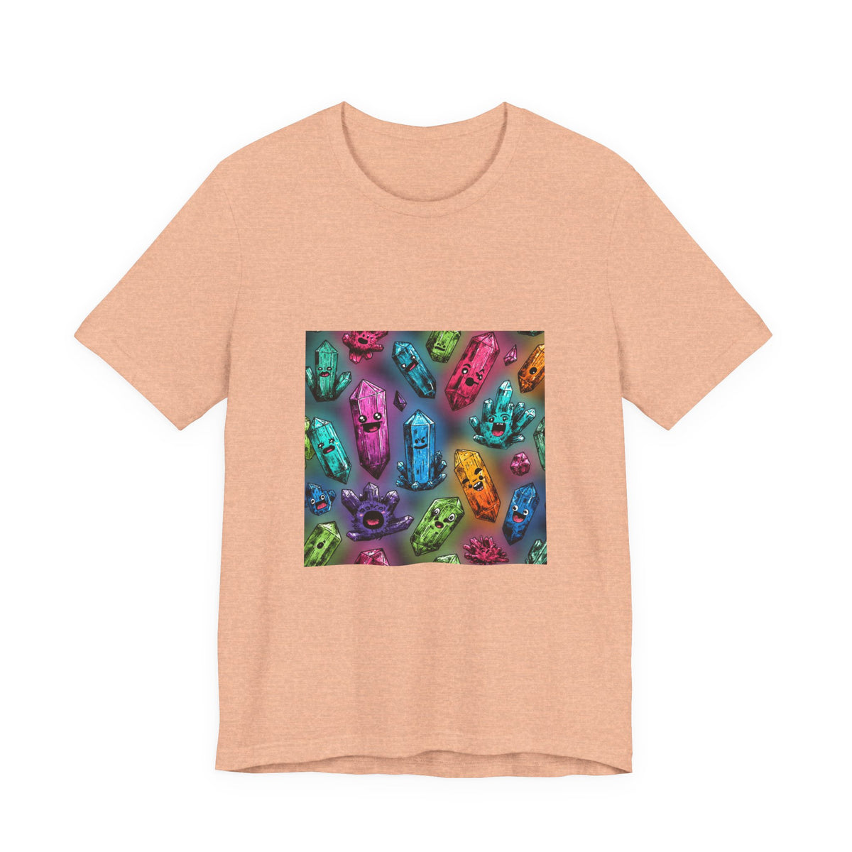 Colorful Crystal Characters T-Shirt | Peach & Sunset