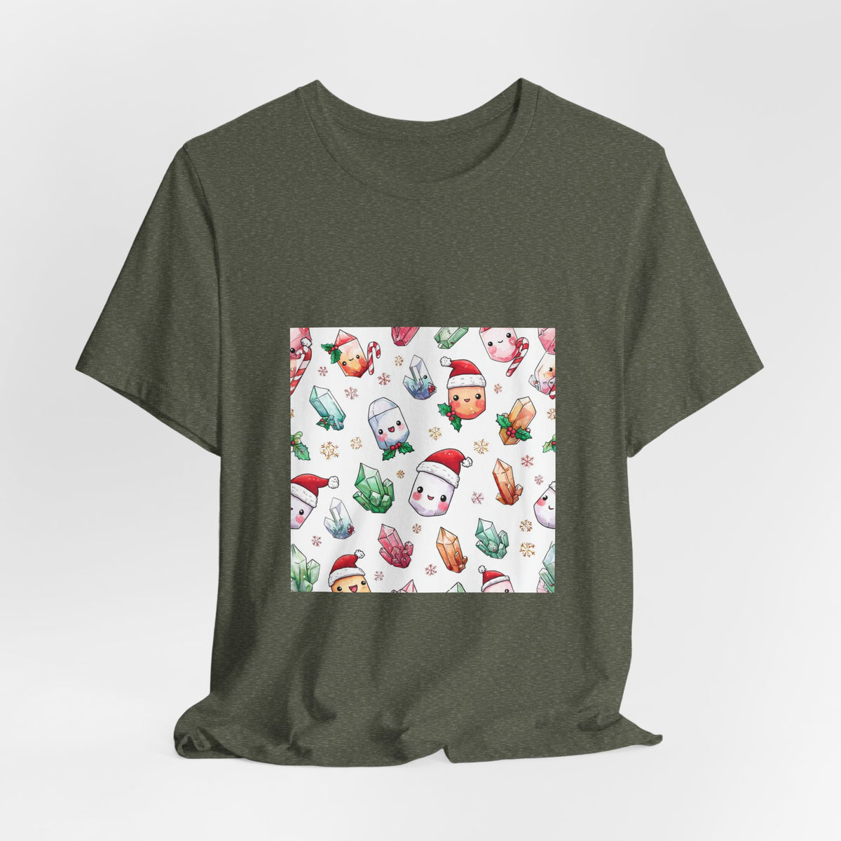 Pastel Christmas Crystal Friends T-Shirt | Greens