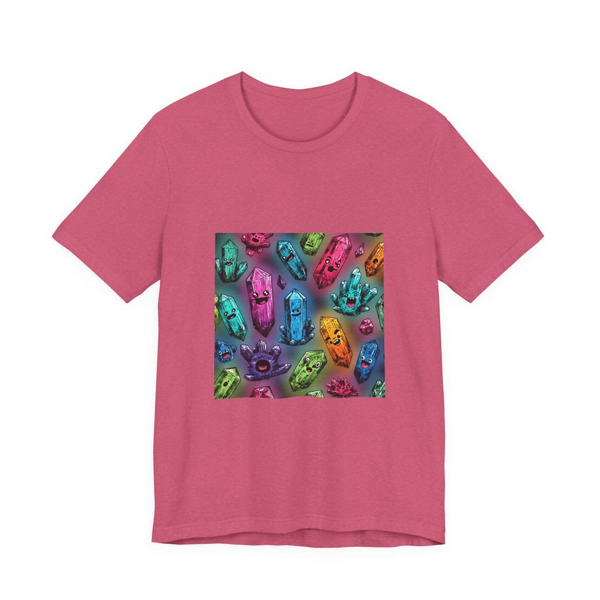 Colorful Crystal Characters T-Shirt | Dark Neutrals & Reds