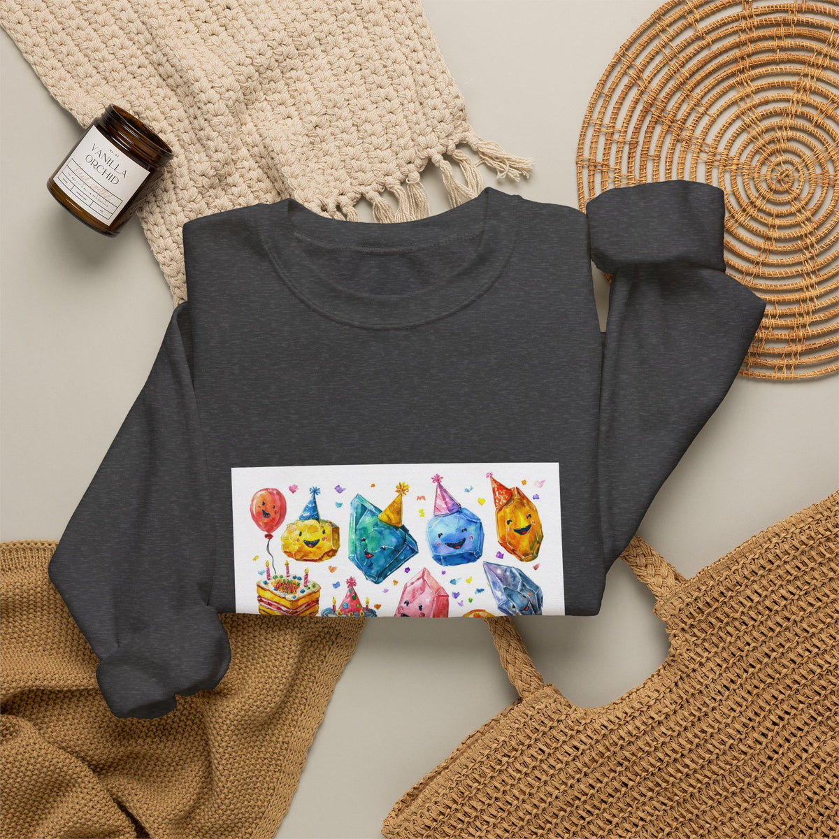 Crystal Birthday Party Crewneck | Neutrals & Reds