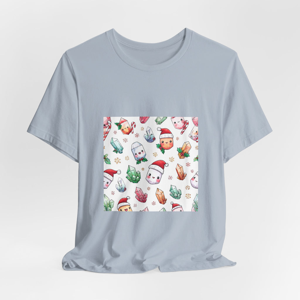 Pastel Christmas Crystal Friends T-Shirt | Soft Blues