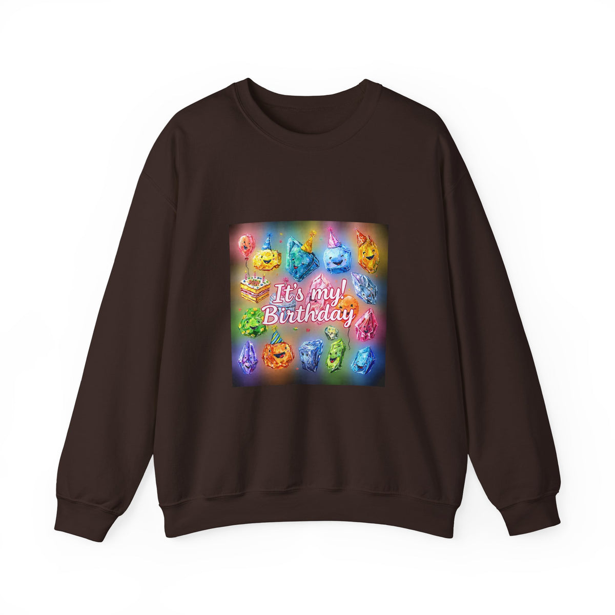 It's My Birthday Crystal Party Crewneck | Earth Tones & Brights