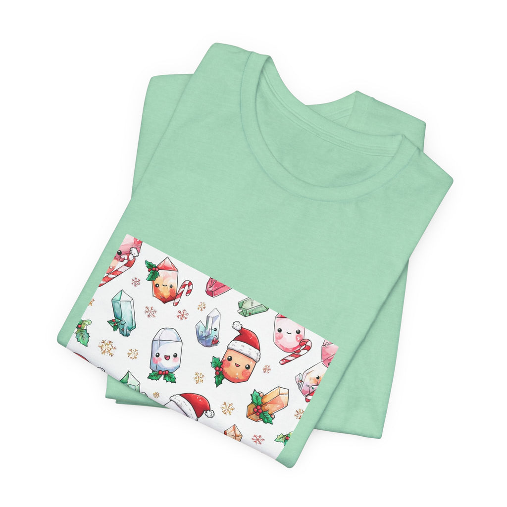 Pastel Christmas Crystal Friends T-Shirt | Golds, Mints & Teal