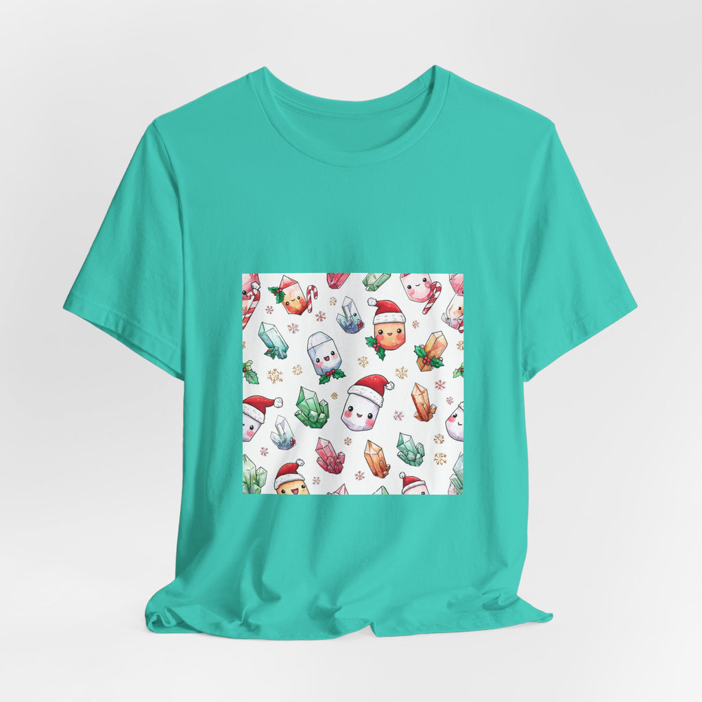 Pastel Christmas Crystal Friends T-Shirt | Golds, Mints & Teal