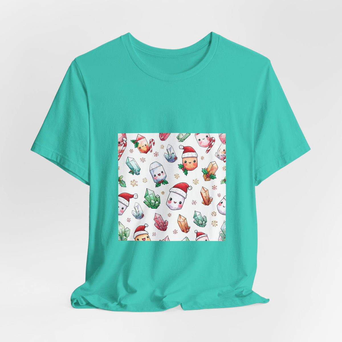 Pastel Christmas Crystal Friends T-Shirt | Golds, Mints & Teal