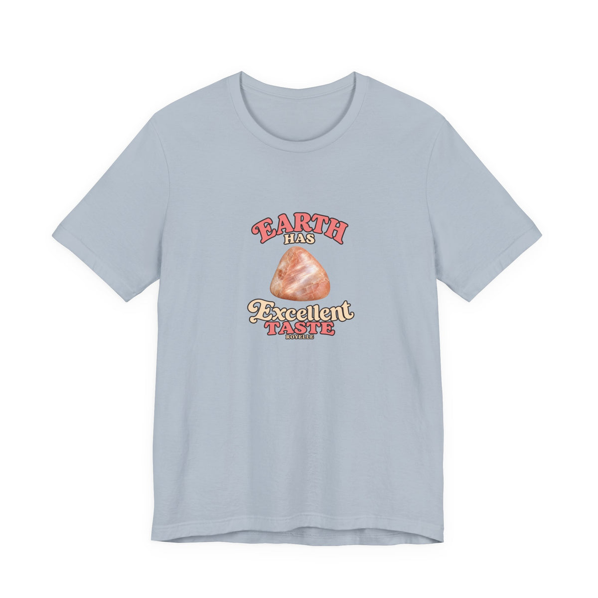 Earth Has Excellent Taste — Peach Moonstone Tee | Soft Blues