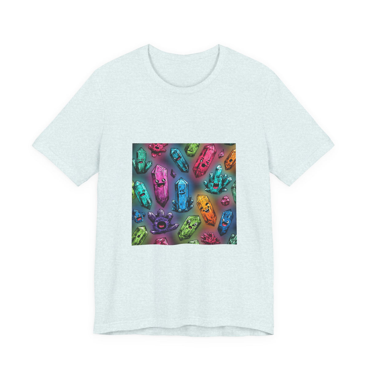 Colorful Crystal Characters T-Shirt | Soft Blues