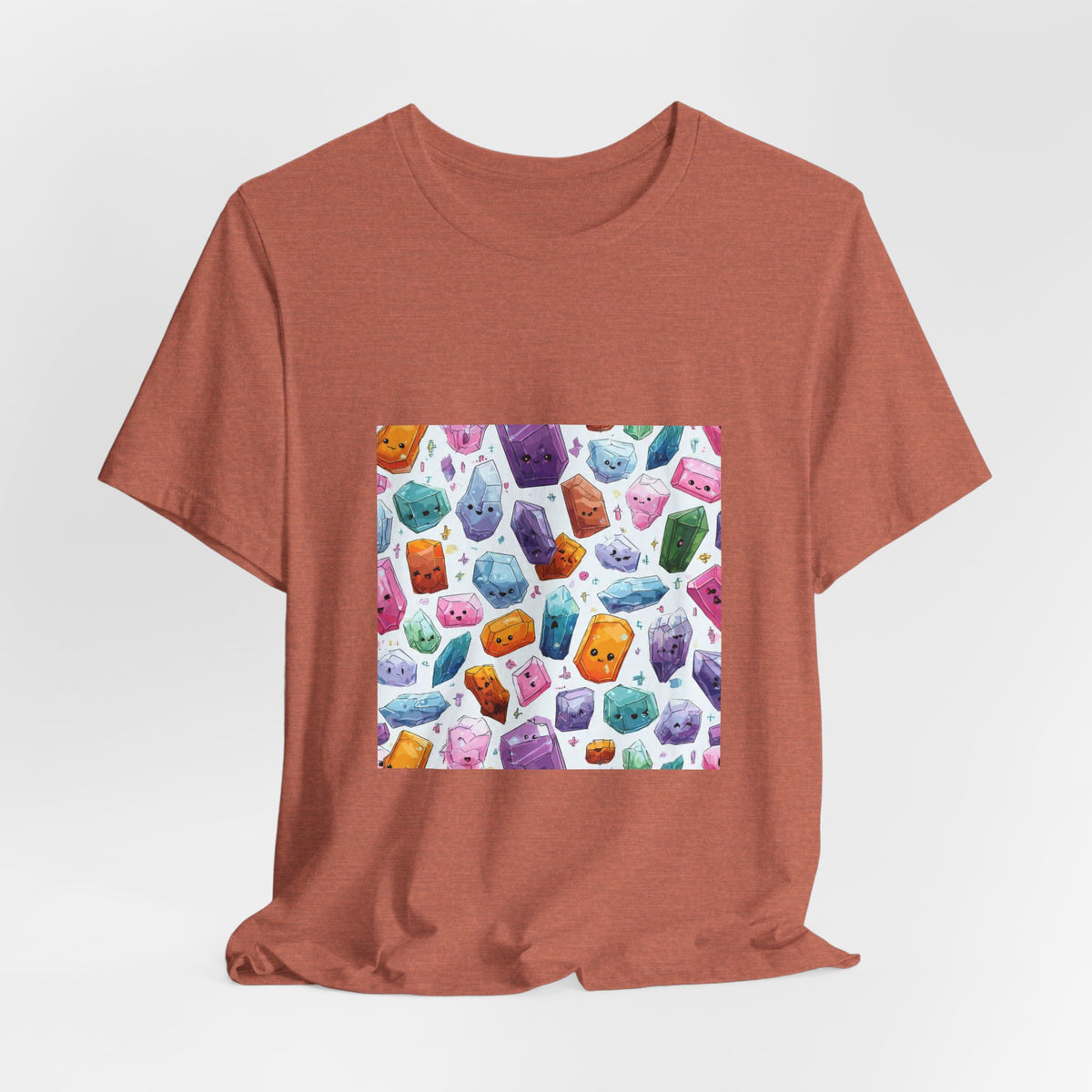 Pastel Crystal Friends T-Shirt | Earthy Reds & Browns