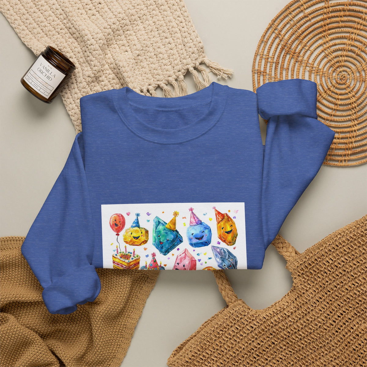 Crystal Birthday Party Crewneck | Blues, Purples & Pinks