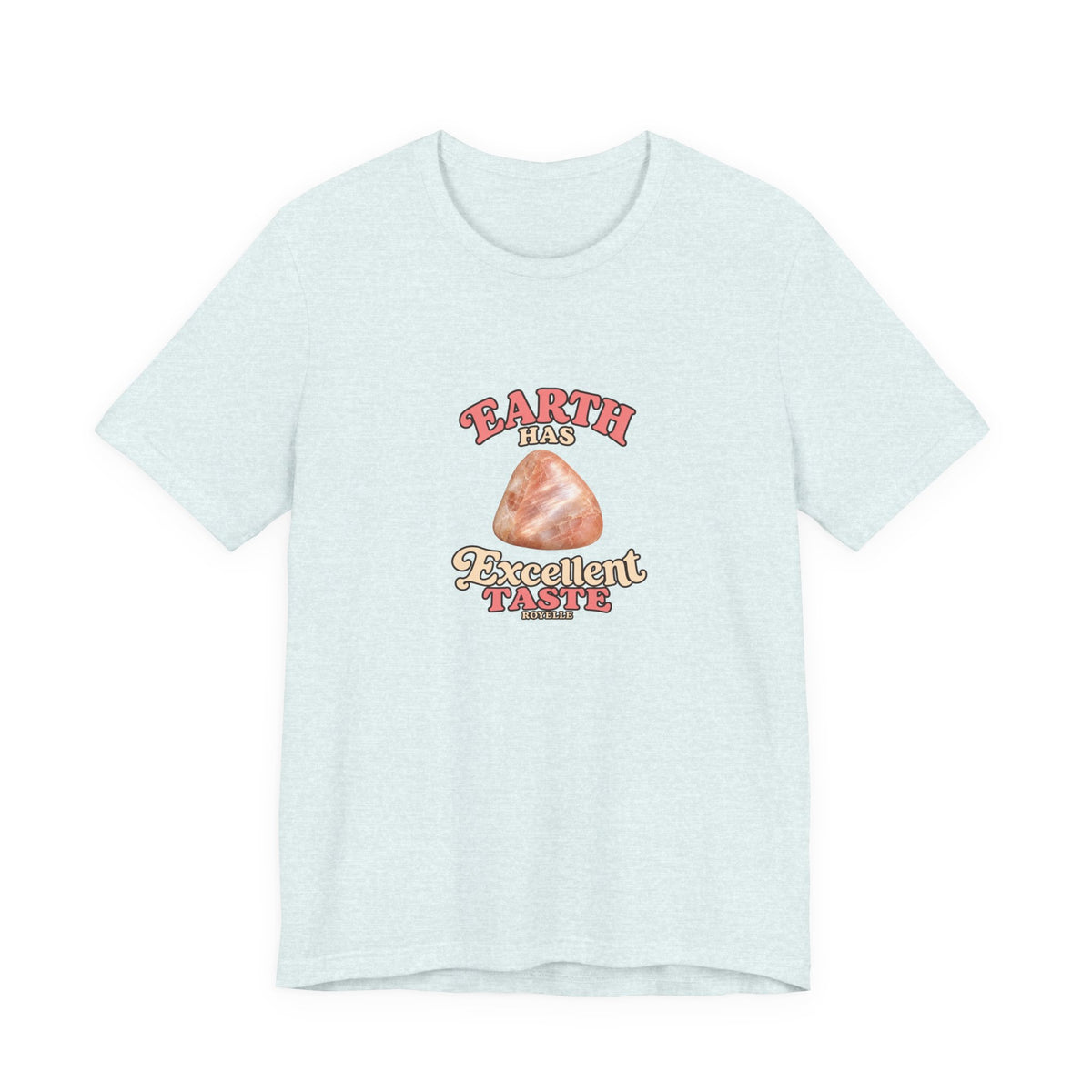 Earth Has Excellent Taste — Peach Moonstone Tee | Soft Blues
