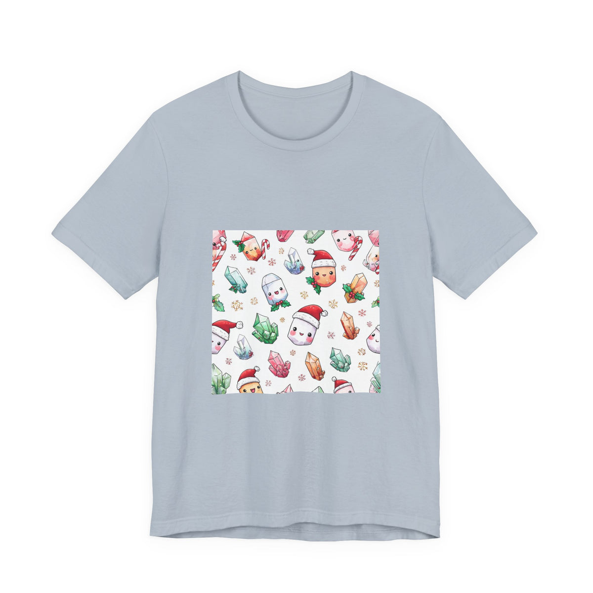 Pastel Christmas Crystal Friends T-Shirt | Soft Blues