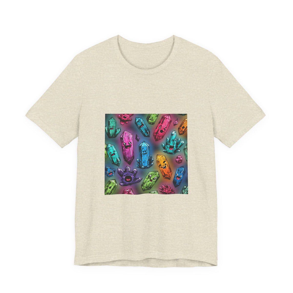 Colorful Crystal Characters T-Shirt | Sandy Neutrals & Oranges