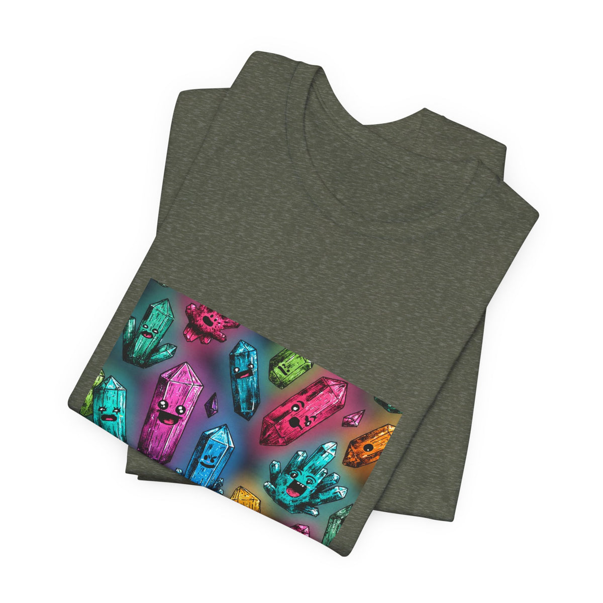 Colorful Crystal Characters T-Shirt | Greens