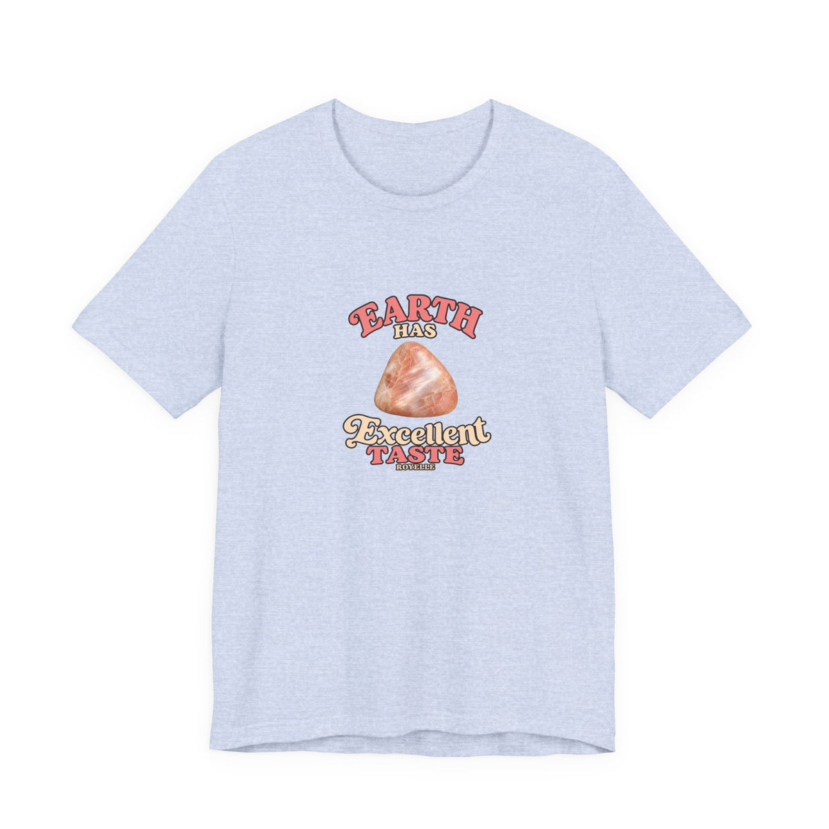 Earth Has Excellent Taste — Peach Moonstone Tee | Soft Blues