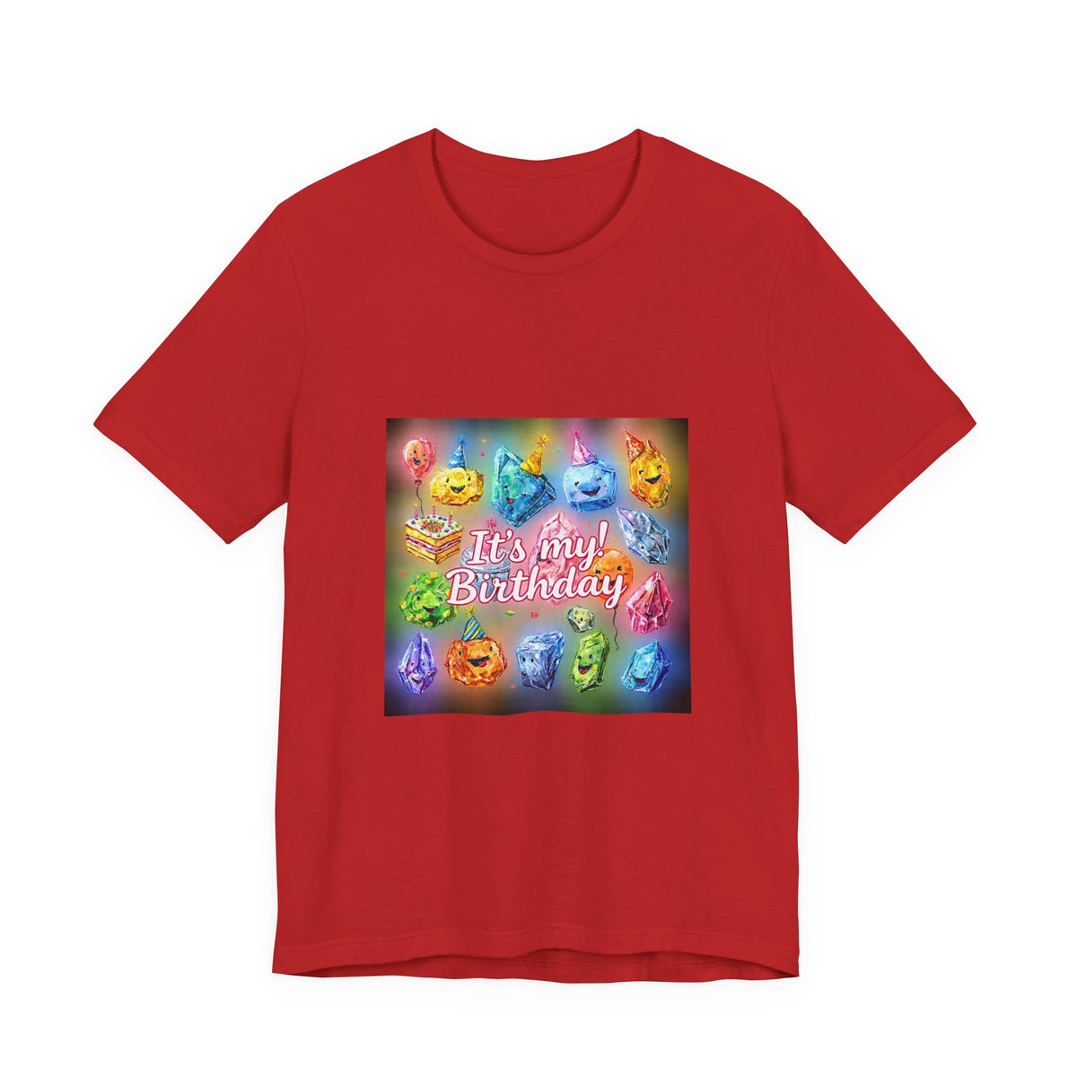 It's My Birthday Crystal Party T-Shirt | Dark Neutrals & Reds