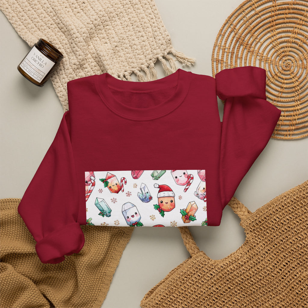 Pastel Christmas Crystal Friends Crewneck | Earth Tones & Brights