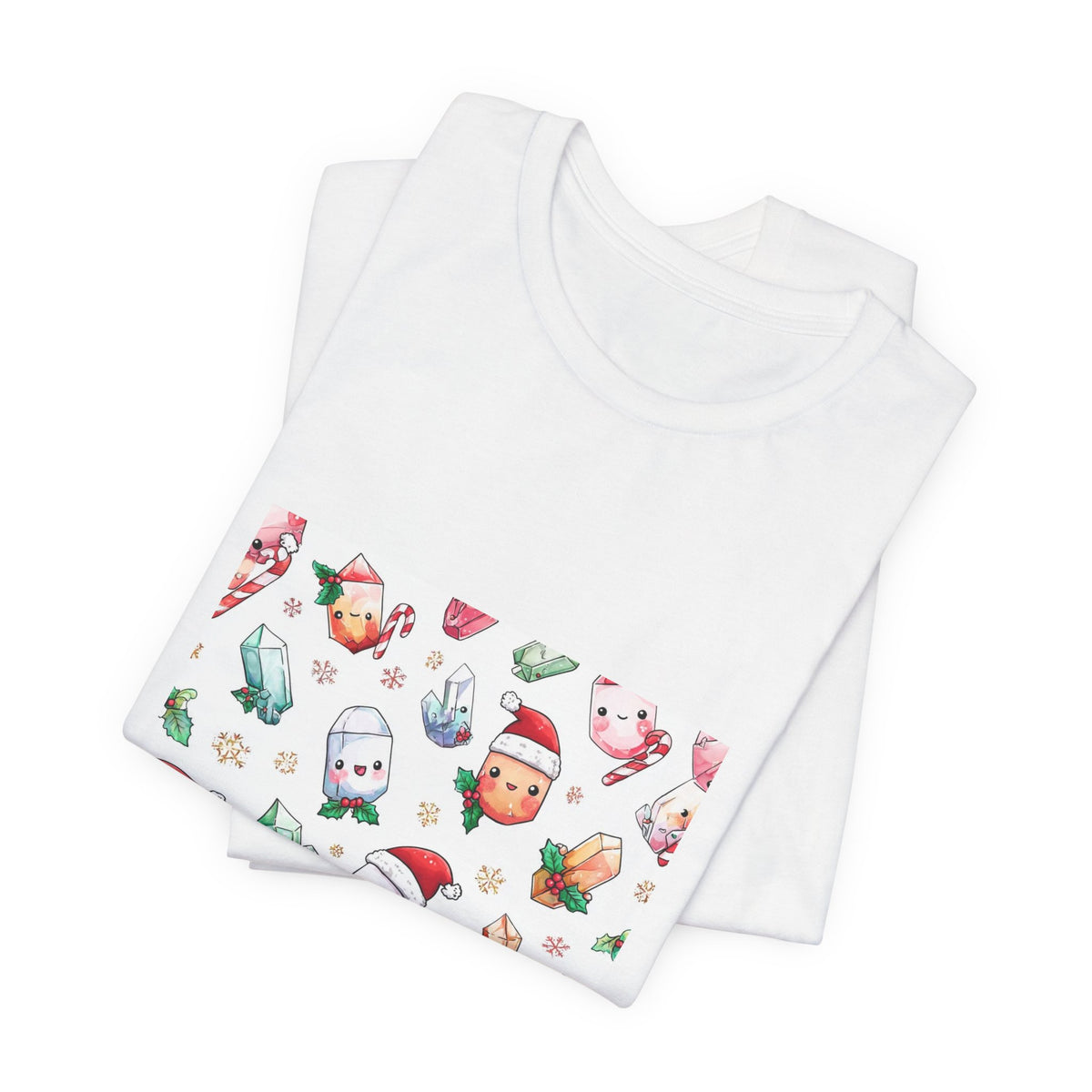 Pastel Christmas Crystal Friends T-Shirt | Light Neutrals