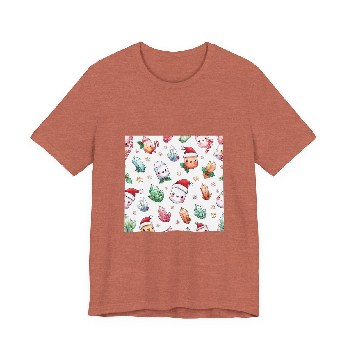 Pastel Christmas Crystal Friends T-Shirt | Earthy Reds & Browns