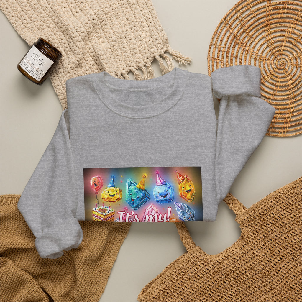 It's My Birthday Crystal Party Crewneck | Neutrals & Reds