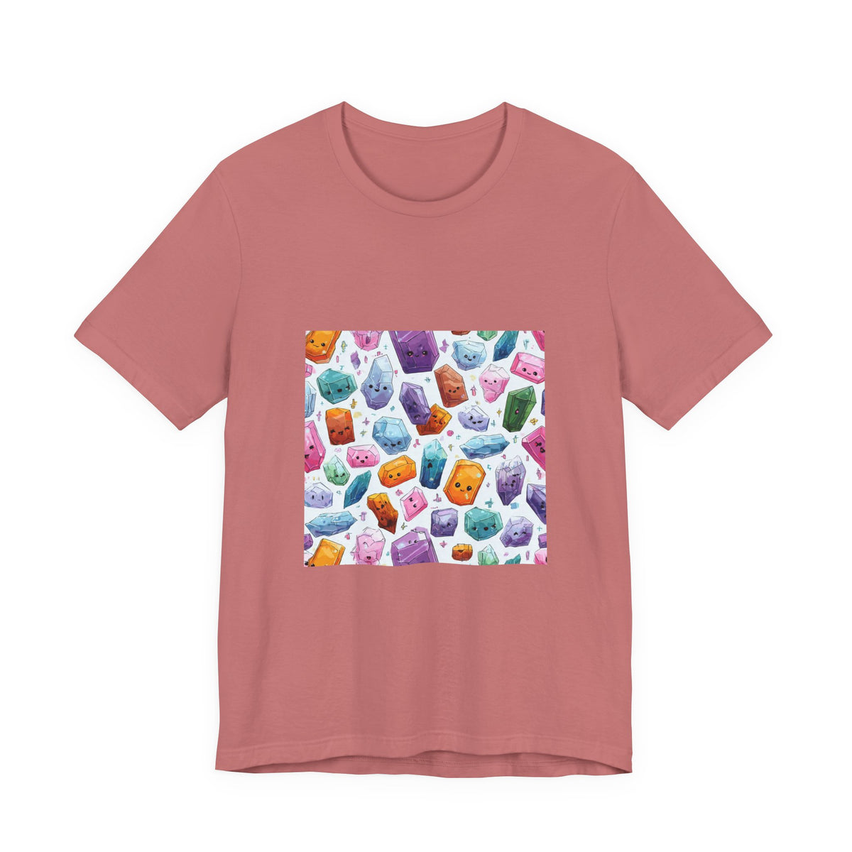 Pastel Crystal Friends T-Shirt | Earthy Reds & Browns