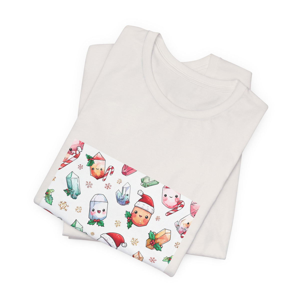 Pastel Christmas Crystal Friends T-Shirt | Light Neutrals