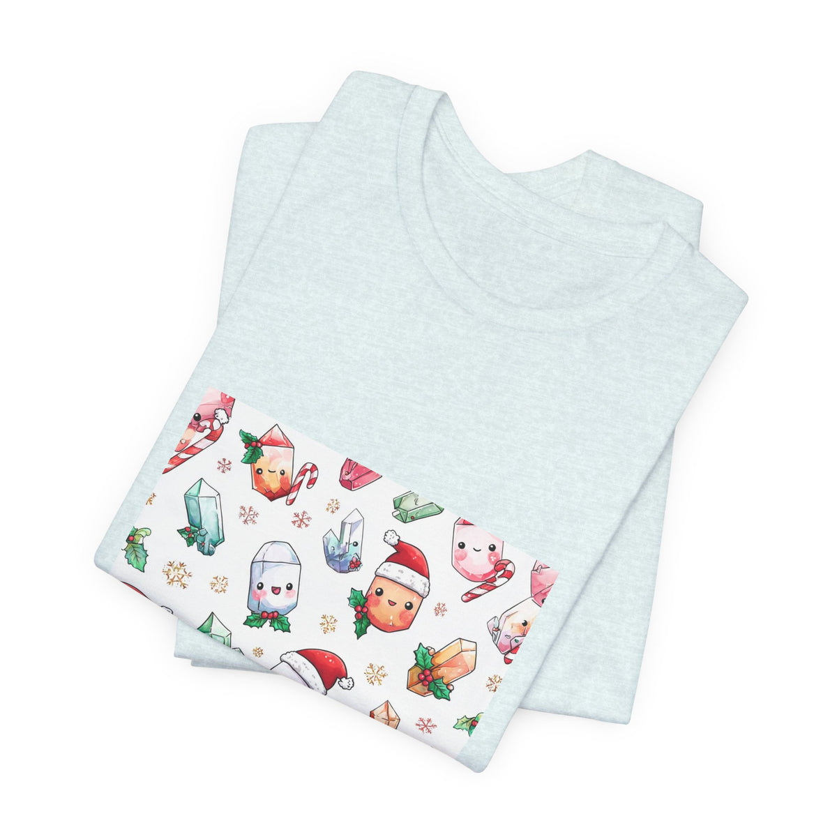 Pastel Christmas Crystal Friends T-Shirt | Soft Blues