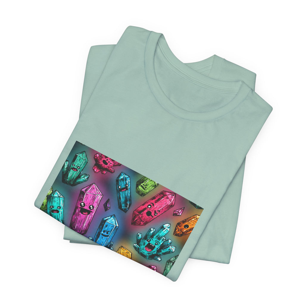 Colorful Crystal Characters T-Shirt | Soft Blues
