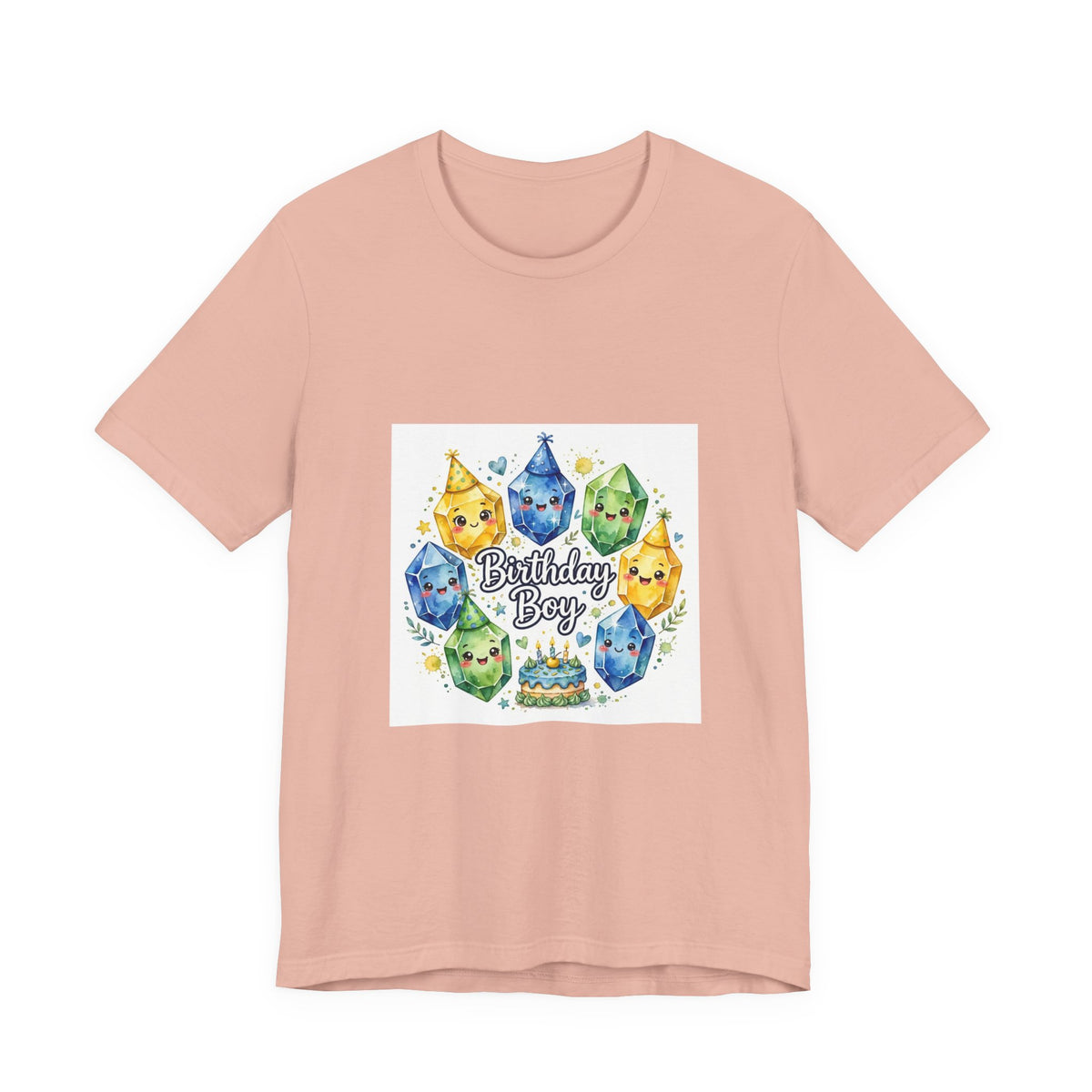 Birthday Boy Crystal Party T-Shirt | Peach & Sunset