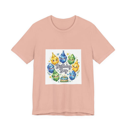 Birthday Boy Crystal Party T-Shirt | Peach & Sunset