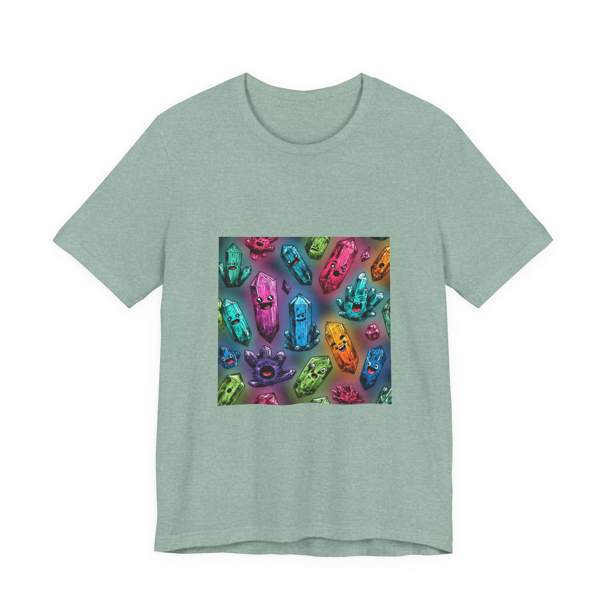 Colorful Crystal Characters T-Shirt | Soft Blues