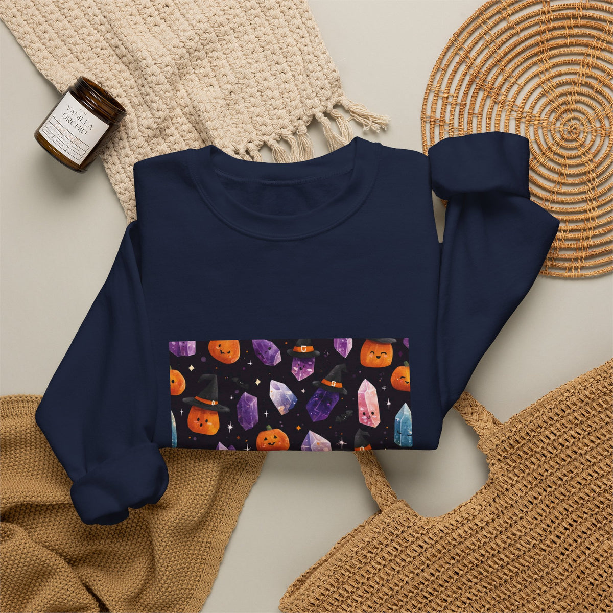 Halloween Crystal Party Crewneck | Blues, Purples & Pinks