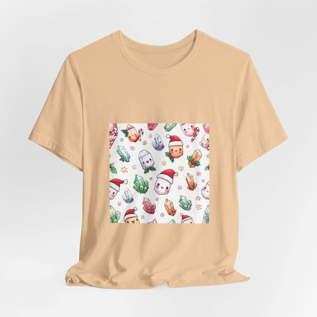 Pastel Christmas Crystal Friends T-Shirt | Sandy Neutrals & Oranges
