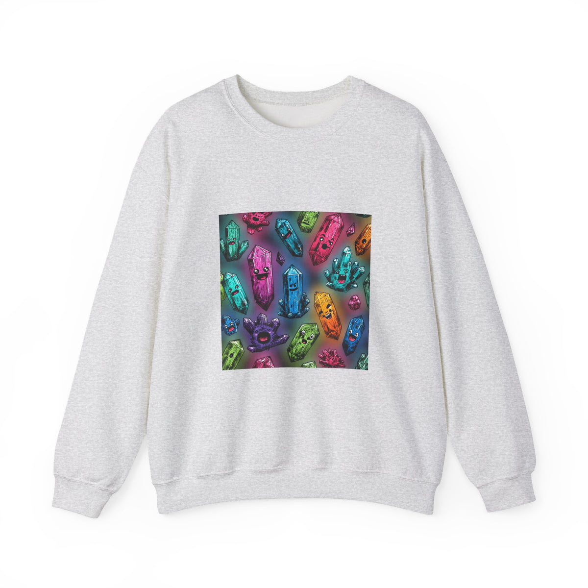 Colorful Crystal Characters Crewneck | Neutrals & Reds