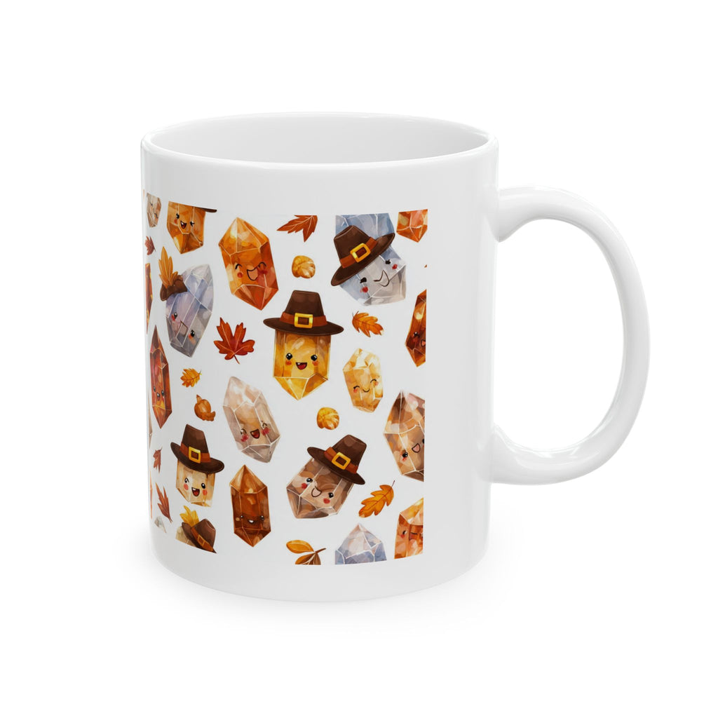 Thanksgiving Crystal Harvest White Mug