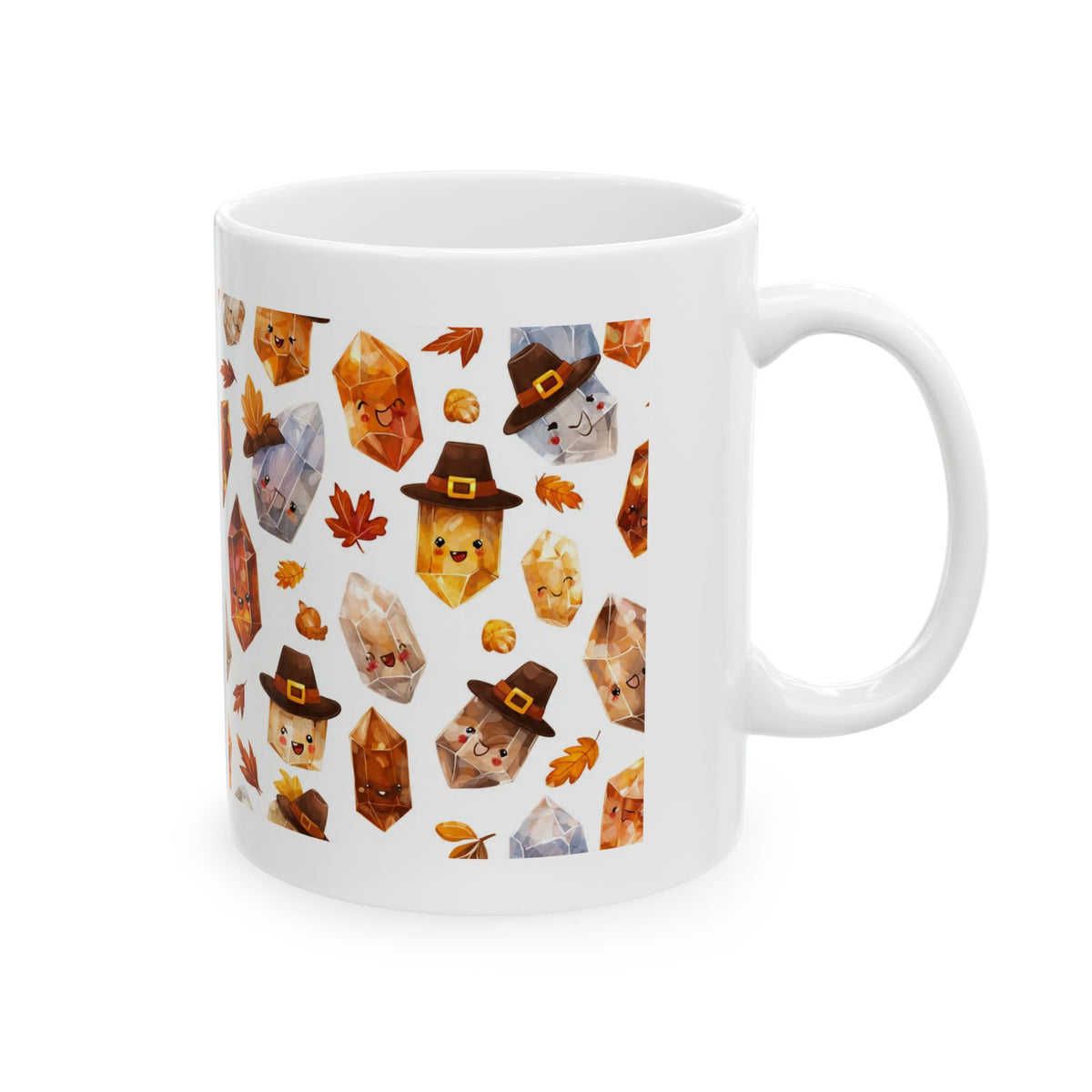 Thanksgiving Crystal Harvest White Mug
