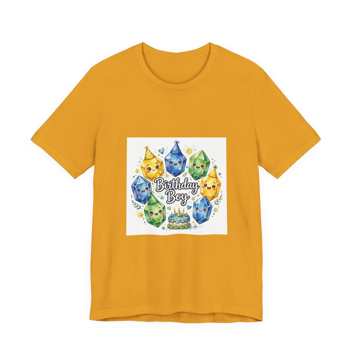 Birthday Boy Crystal Party T-Shirt | Golds, Mints & Teal